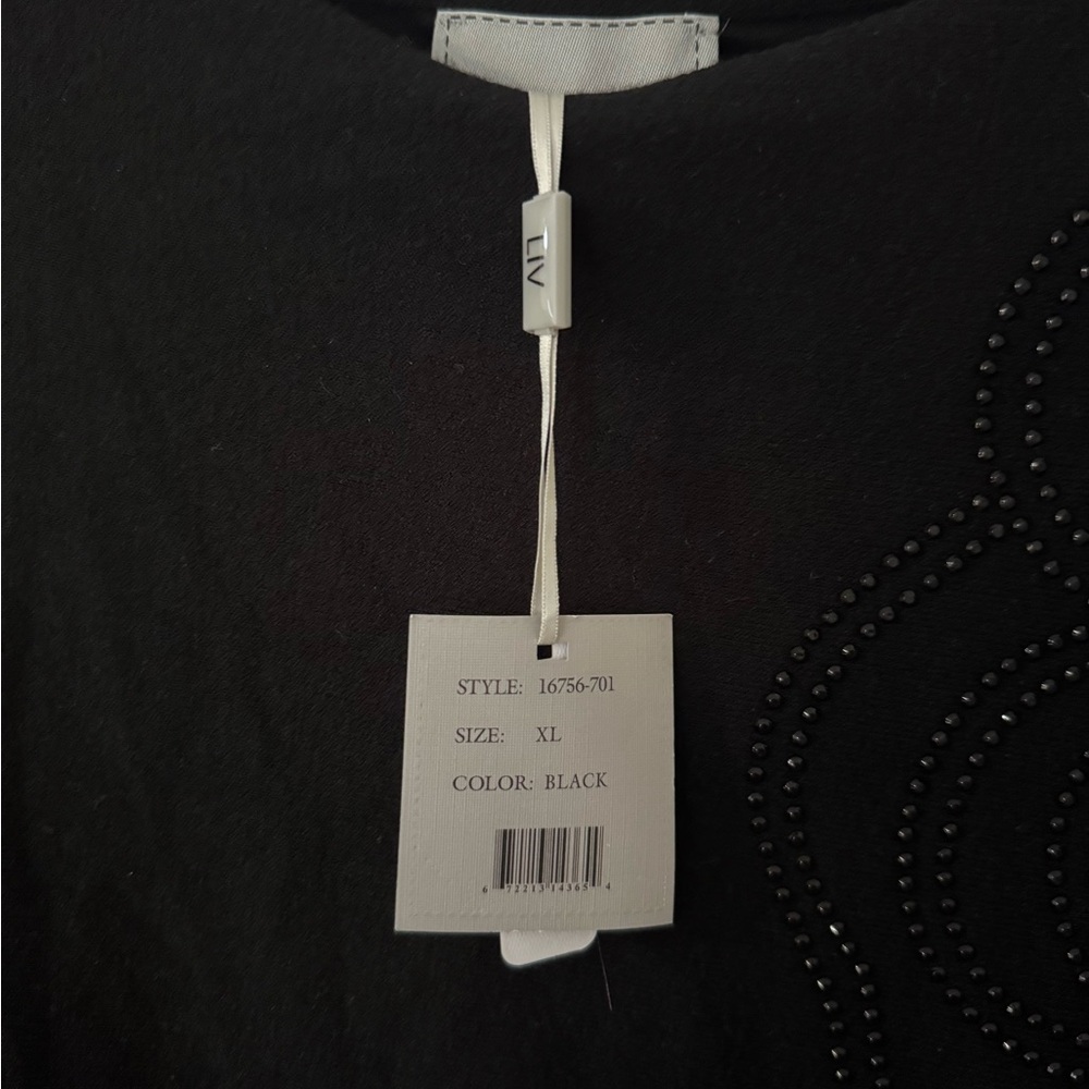 NWT LIV Milano Elegant Black Women's Top - Picture 4 of 6